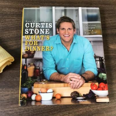 Kitchen Canisters, napkins and Rooster Rings Plus Curtis Stone Cookbook