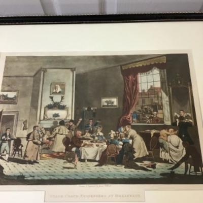 Antique Engraving Professionally Framed 