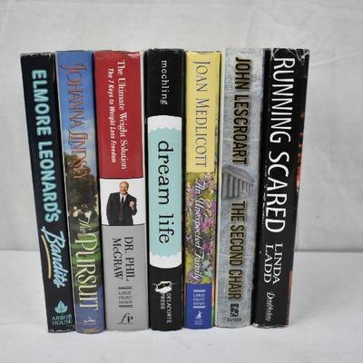 7 Hardcover Fiction Books, Authors Leonard -to- Ladd