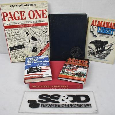 6 Hardcover Books American History/Stories: Sooner Sidelines -to- Page One