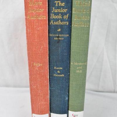 3 Hardcover Books: 3 The Junior Books of Authors 1951, 1963, 1972