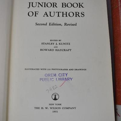 3 Hardcover Books: 3 The Junior Books of Authors 1951, 1963, 1972