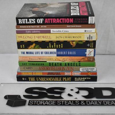 11 Paperback Fiction Books, Rules of Attraction -to- The Unresolvable Plot