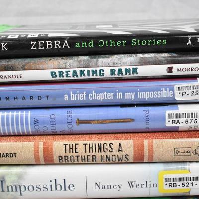 11 Hardcover Fiction Books: Zebra -to- The Stranger Within