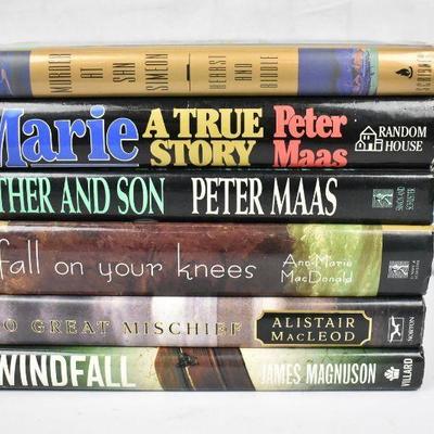 6 Hardcover Fiction Books, Hearst -to- Magnuson