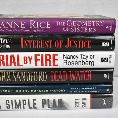 6 Hardcover Fiction Books: Authors Luanne Rice -to- Scott Smith