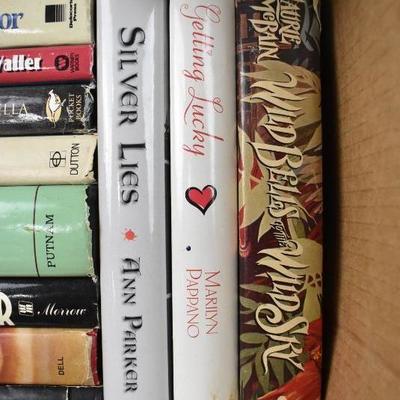 Box of 19 Hardcover Fiction Books: Widow of WIndsor -to- Wild Bells