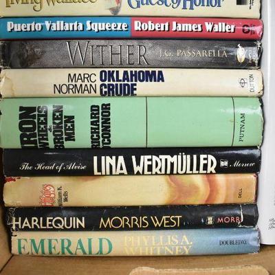 Box of 19 Hardcover Fiction Books: Widow of WIndsor -to- Wild Bells