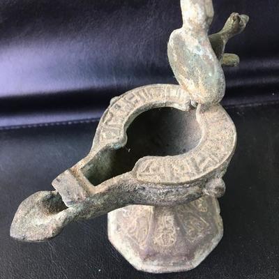 Ancient Roman Bronze Oil Lamp