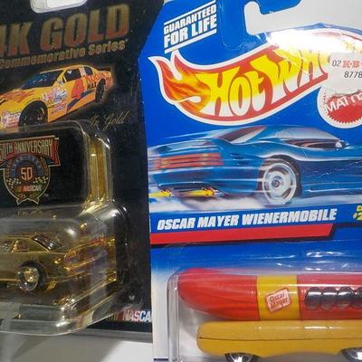 2 Real classics 50th annivery 24 k car and Hot wheels Oscar Mayer mobile.