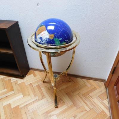 LOT 15 Inlaid Stone Floor Globe on Stand