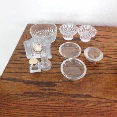 LOT 17  Clear Glass grouping 9 pieces