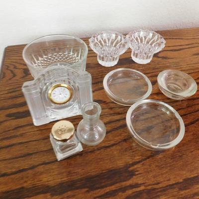 LOT 17  Clear Glass grouping 9 pieces