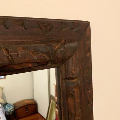 LOT 89. Vintage Mirror with Carved Wood Frame