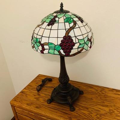 LOT 94 Table Lamp with Faux Stained Glass shade