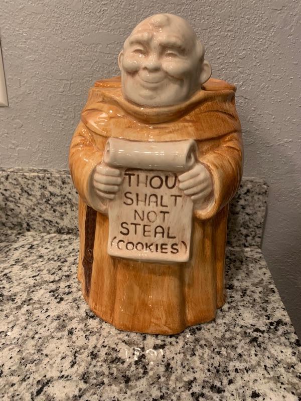 Vintage Treasure craft Monk Friar Cookie jar | EstateSales.org