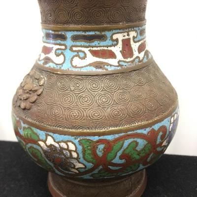 Antique Enamel CloisonnÃ© Japanese Vase