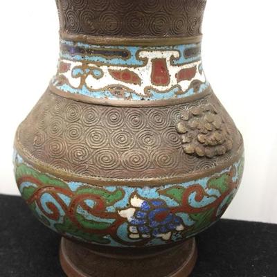 Antique Enamel Cloisonné Japanese Vase