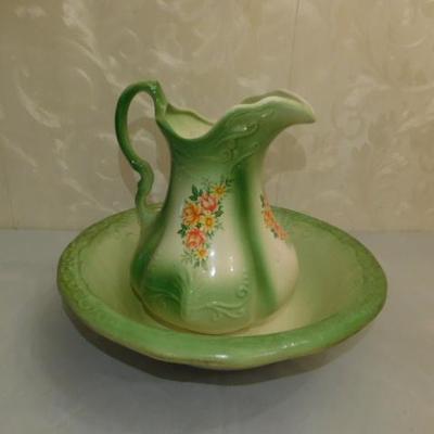 Vintage Water Pitcher and Basin Set