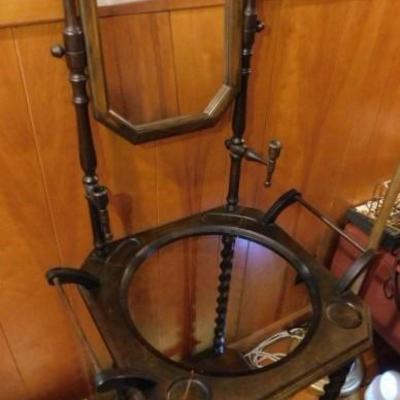 Solid Wood Wash Basin Stand with Mirror 22