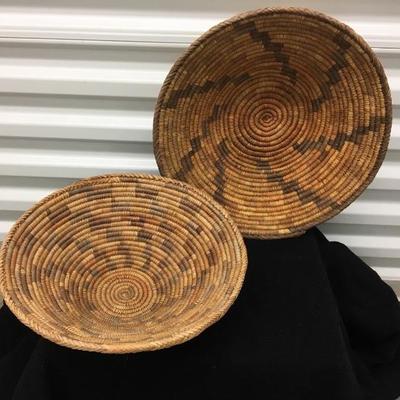 Vintage Hand Woven Native American Wedding Basket Lot (2)