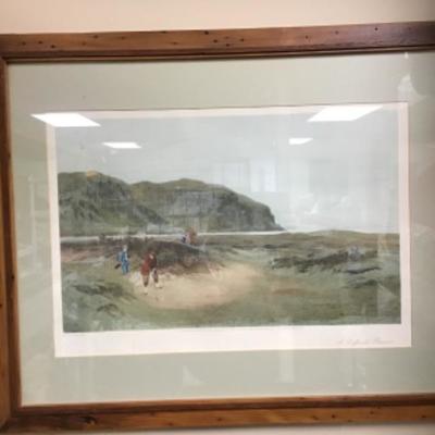 Professionally Golf Print Of 1894 painting â€œA Difficult Bunkerâ€