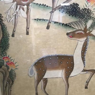 Vintage Richly Colored Deer Print