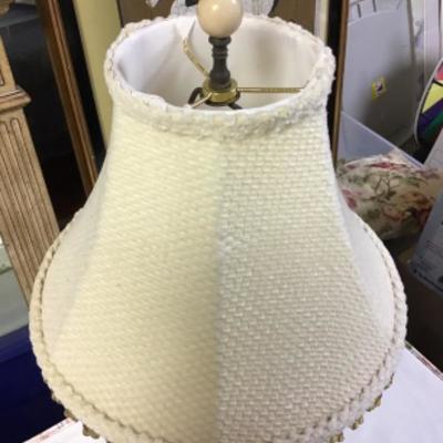 Alabaster Carved Lamp with Shade