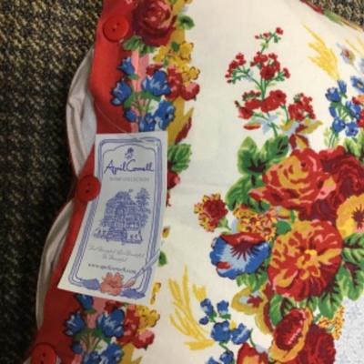April Cornell pillow With Tag! Button Close