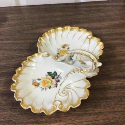 Bavarian Handpainted Handled Dish