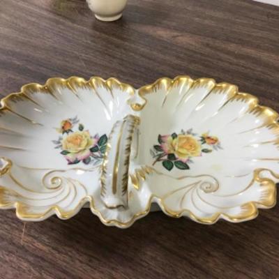Bavarian Handpainted Handled Dish