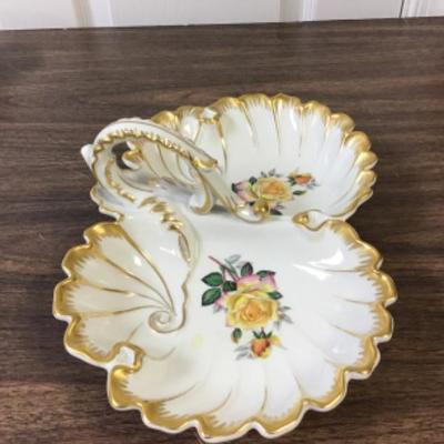Bavarian Handpainted Handled Dish