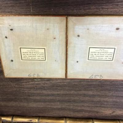 Vintage Collotype  Pair Framed Birds