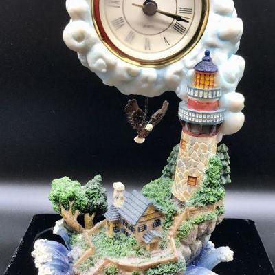 Lighthouse Cottage Battery Operated Table Clock