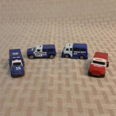 Four (4) Miniature Emergency Vehicles Police Fire