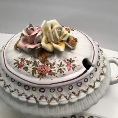 Vintage Soup Tureen, Saucer and Ladle