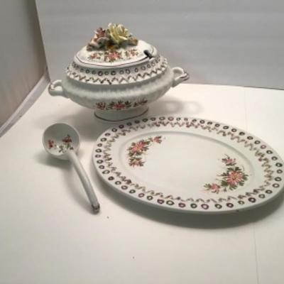 Vintage Soup Tureen, Saucer and Ladle