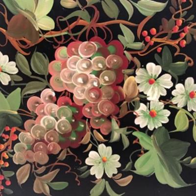Tole Painted Metal Tray-Vintage