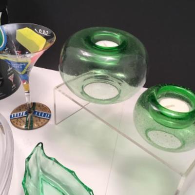 Lot -Entertaining-Lucite platters and Bowls Plus,