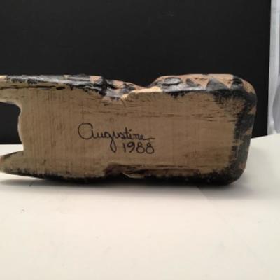 Handmade Signed Wood Cat