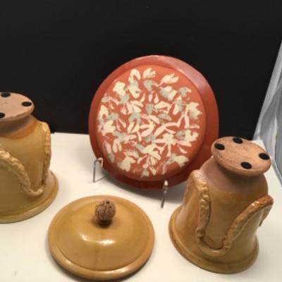 Lot-2 Decorative Italian Urns and Plate Signed