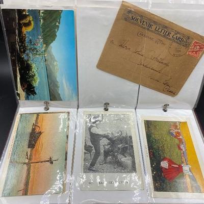 Photo Album Full of Vintage and Antique Postcards