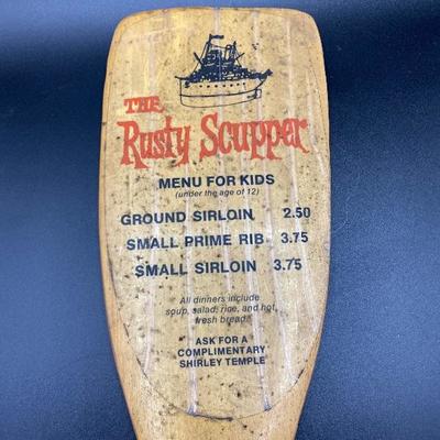 Vintage Collector Oar Kids Menu from The Rusty Scupper