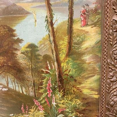Narrow Framed Victorian Couple out for a Stroll Artwork