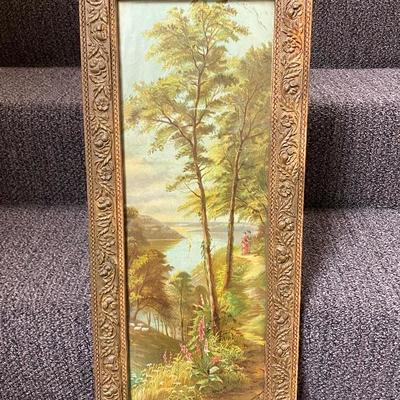 Narrow Framed Victorian Couple out for a Stroll Artwork