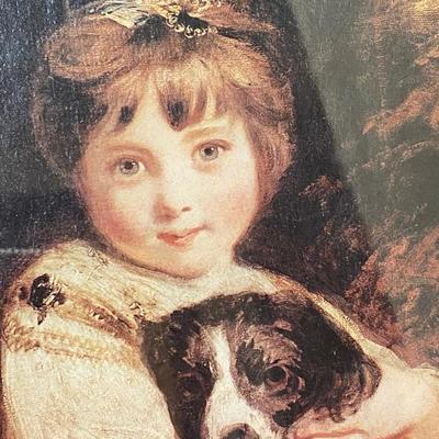 Small Girl with Dog Victorian Print