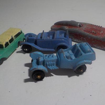 4 Mix 1950's metal and die cast cars.