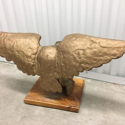 Antique Large 30â€ Cast Iron Painted Eagle Figure 