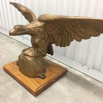 Antique Large 30â€ Cast Iron Painted Eagle Figure 