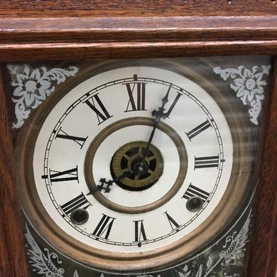 Antique Oak c.1880 Gingerbread Clock Working!